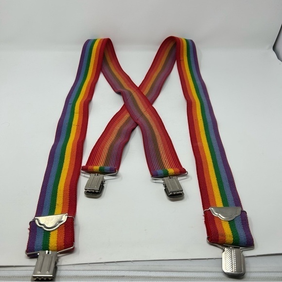 Unisex Mens or Women's Rainbow Fun Novelty Statement Suspenders Pride Month - Picture 2 of 10